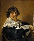 Famous Man Paintings - Portrait of a man, possibly Nicolaes Hasselaer